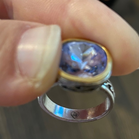 Brighton Venusian silver brushed gold  Lavender Blue Swarovski Crystals size 7 - Picture 4 of 6